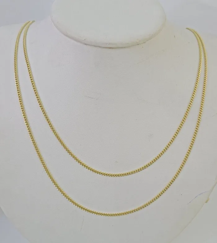 Necklaces 14k Yellow Gold Miami Cuban Link Chain Necklace 2mm 1826 Inches Real Gold and Diamond