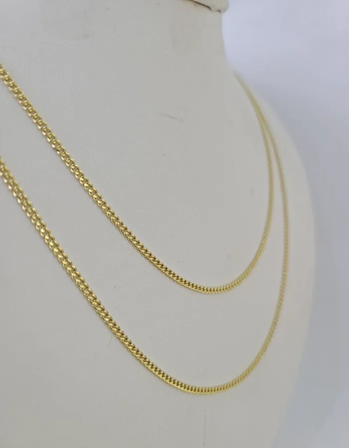 Necklaces 14k Yellow Gold Miami Cuban Link Chain Necklace 2mm 1826 Inches Real Gold and Diamond