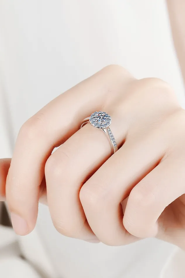 Trendsi Rings Moissanite 925 Sterling Silver Ring