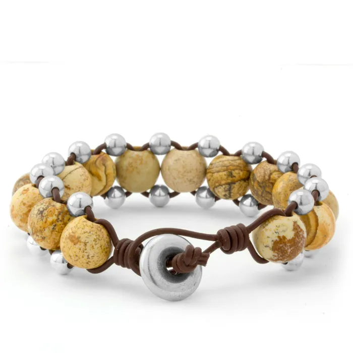 Bracelets Elisa Ilana Jasper Leather Bracelet Bracelets Elisa Ilana Jasper Leather Bracelet