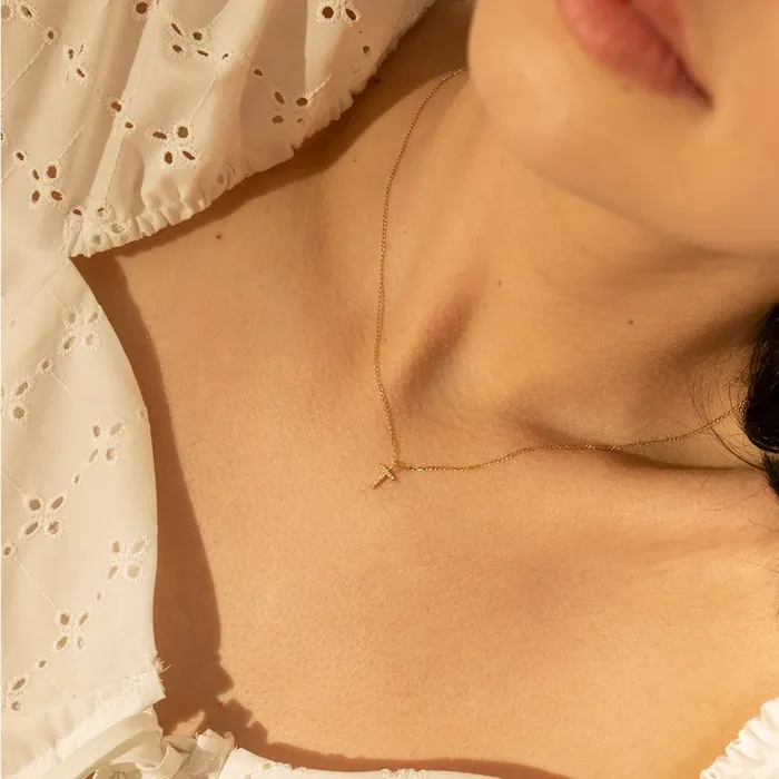 Charm Necklaces Aurelie Gi T Diamond Initial Charm