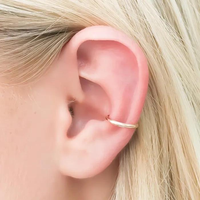 Earrings Hoops By Hand Half Round Gold Filled Ear Cuff