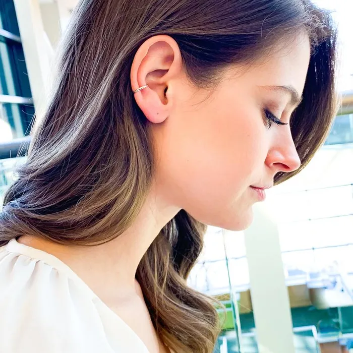 Earrings Hoops By Hand Half Round Gold Filled Ear Cuff