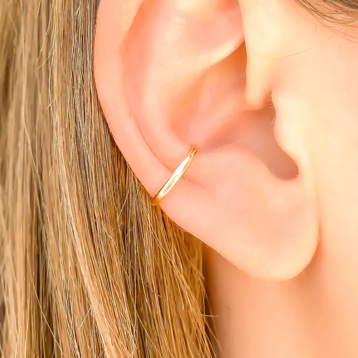Earrings Hoops By Hand Half Round Gold Filled Ear Cuff