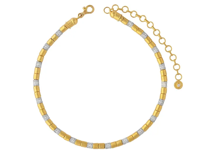 GURHAN Vertigo Gold Diamond SingleStrand Beaded Short Necklace 55mm Smooth Beads White Gold Pave Stations GG GOLD TRAD Necklaces GURHAN Vertigo Gold Diamond SingleStrand Beaded Short Necklace 55mm Smooth Beads White Gold Pave Stations GG GOLD TRAD Necklaces
