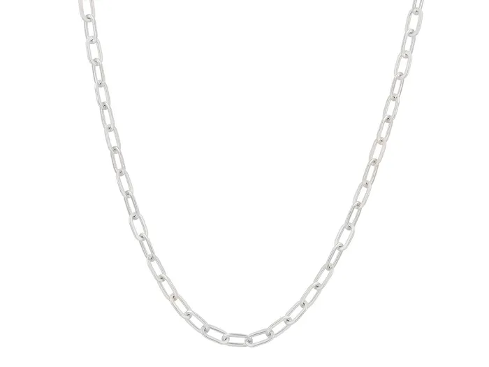 Necklaces GG SILVER NEW GURHAN Mens Sterling Silver Link Short Necklace Flat Oval Necklaces GG SILVER NEW GURHAN Mens Sterling Silver Link Short Necklace Flat Oval