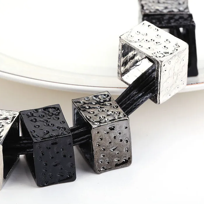 sparklingselections Necklaces Black Geometric Metal Mix Color Rope Chain Necklace sparklingselections Necklaces Black Geometric Metal Mix Color Rope Chain Necklace