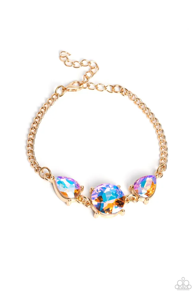 Bracelets Paparazzi Accessories Twinkling Trio Gold Bracelet Jewelry by Bretta