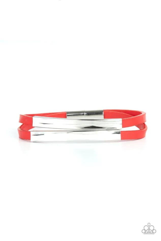 Dangerously Divine Red Magnetic Bracelet Jewelry by Bretta Paparazzi Accessories Bracelets