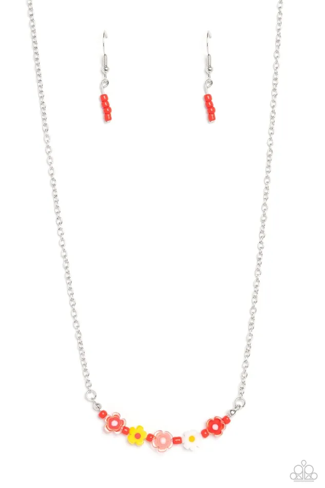 Necklaces Paparazzi Accessories BOUQUET We Go Red Necklace Jewelry by Bretta