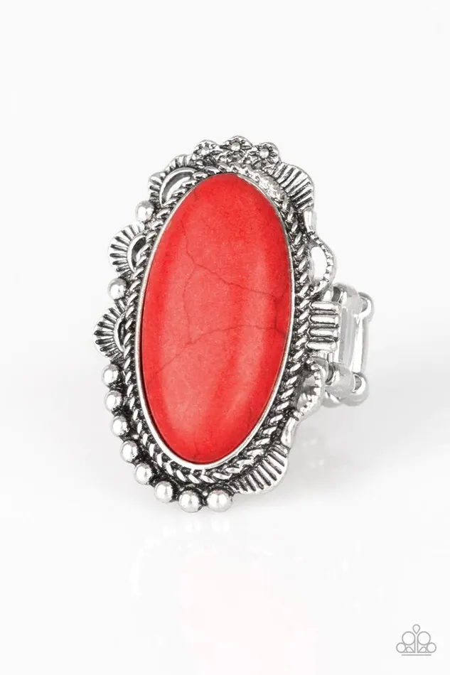 Rings Open Range Red Ring Jewelry by Bretta Paparazzi Accessories