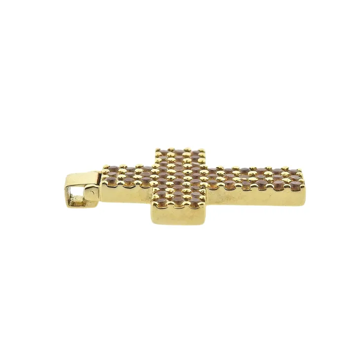 Roberto Coin Citrine Gold Cross Pendant Roberto Coin Necklaces