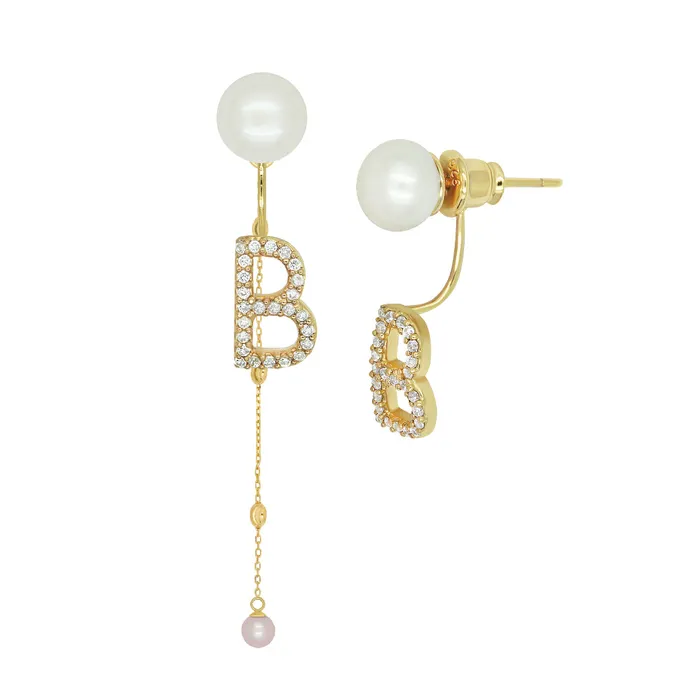 acemijewelry Earrings Initial Earring Long Romantic Charm