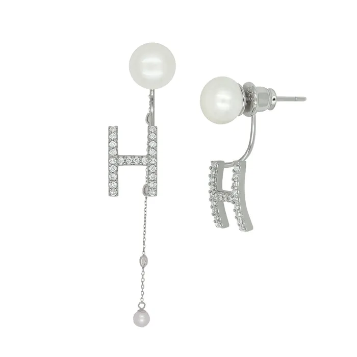 acemijewelry Earrings Initial Earring Long Romantic Charm