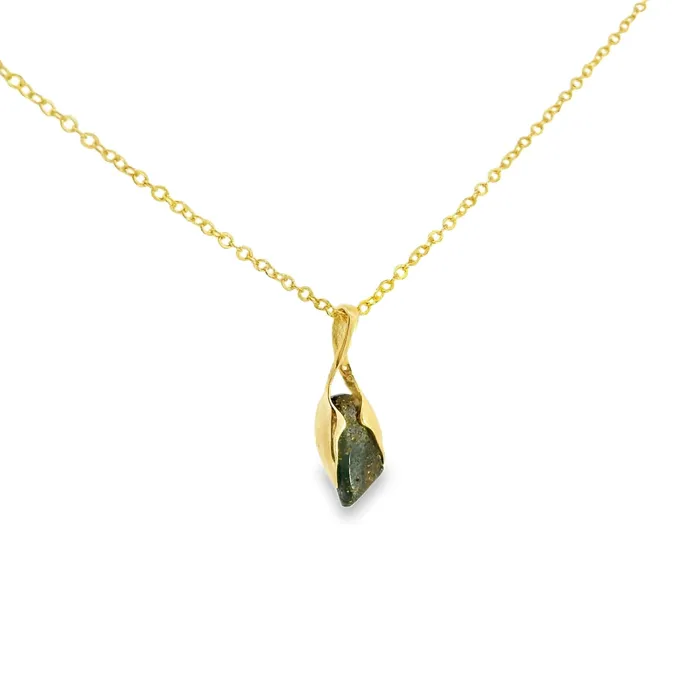 Australian Opal Cutters Australian Opal Boulder Pendant set in 14K Yellow Gold PreStyled Sets