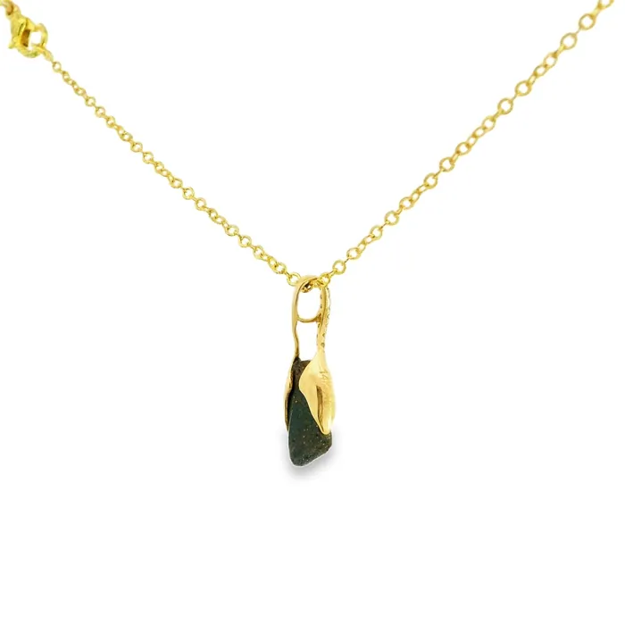 Australian Opal Cutters Australian Opal Boulder Pendant set in 14K Yellow Gold PreStyled Sets