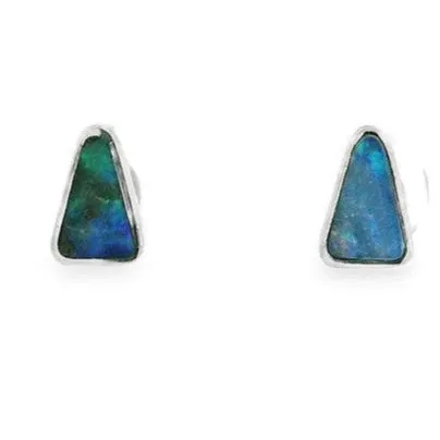 Australian Opal Cutters Earrings Australian Opal Boulder Earrings set in Sterling Silver