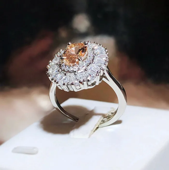 Champagne Diamond Ring Champagne Diamond Engagement Rings Champagne Diamond Rings Orange Diamond Engagement Ring Beautiful Ring Minx London Rings