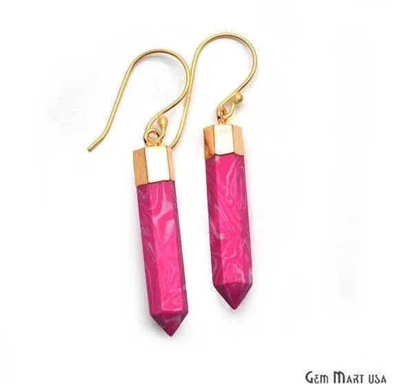 Earrings Pencil Shape 39x7mm Gold Plated Jasper Gemstone Hook Earrings Pick your Gemstone 901611 GemMartUSA Earrings Pencil Shape 39x7mm Gold Plated Jasper Gemstone Hook Earrings Pick your Gemstone 901611 GemMartUSA
