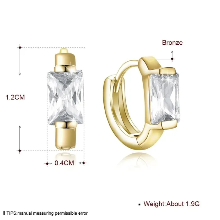 Earrings Personalized Jewel GoldColor Hoop Earrings CZ Square Stone For Women