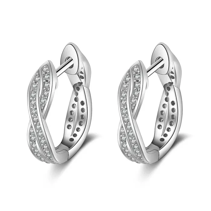Earrings Solid 925 Sterling Silver Stud Earrings for Women Silver 925 Jewelry Women Cubic Zirconia Heart Leaf Earrings for Girls customjewelryan