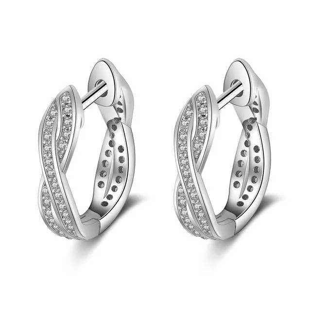 Earrings Solid 925 Sterling Silver Stud Earrings for Women Silver 925 Jewelry Women Cubic Zirconia Heart Leaf Earrings for Girls customjewelryan