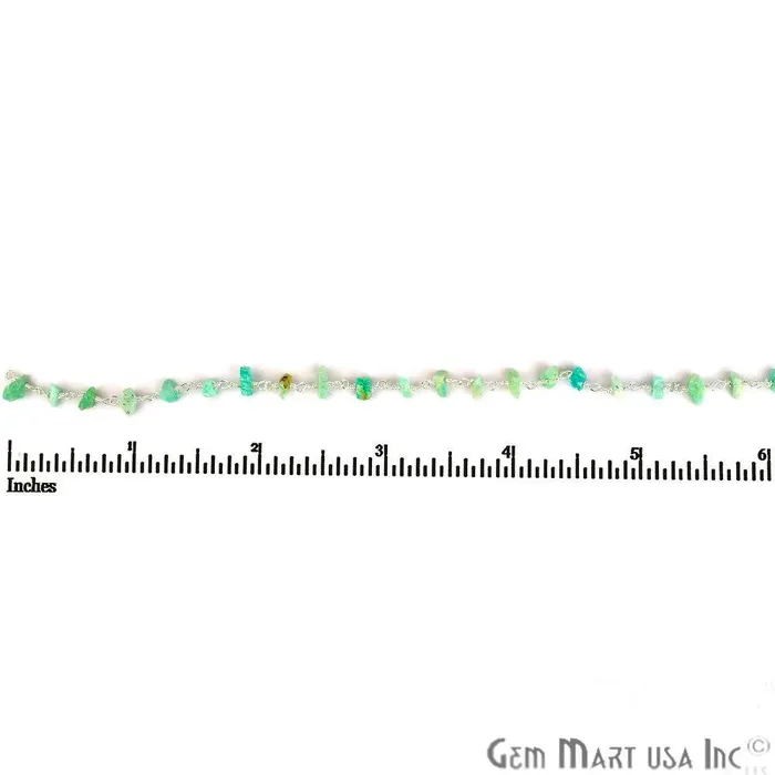 GemmartUSA Amazonite Nugget Chip Beads Silver Wire Wrapped Rosary Chain Necklaces GemmartUSA Amazonite Nugget Chip Beads Silver Wire Wrapped Rosary Chain Necklaces