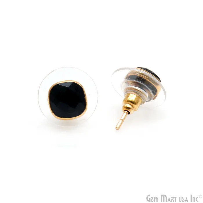 GemMartUSA Cushion Shape 6mm Gold Plated Stud Earring Earrings GemMartUSA Cushion Shape 6mm Gold Plated Stud Earring Earrings