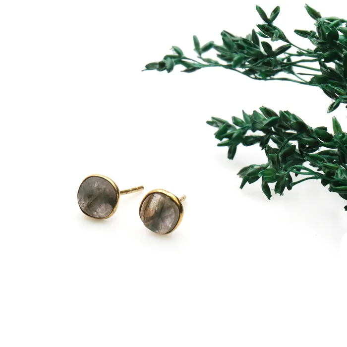GemMartUSA Cushion Shape 6mm Gold Plated Stud Earring Earrings GemMartUSA Cushion Shape 6mm Gold Plated Stud Earring Earrings