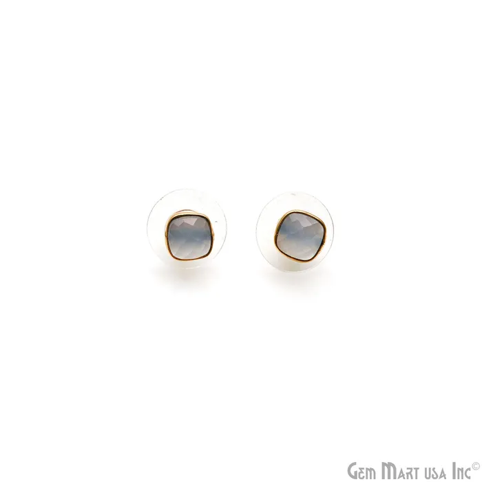 GemMartUSA Cushion Shape 6mm Gold Plated Stud Earring Earrings GemMartUSA Cushion Shape 6mm Gold Plated Stud Earring Earrings