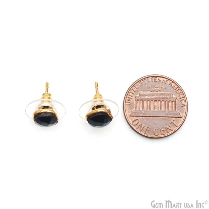 GemMartUSA Cushion Shape 6mm Gold Plated Stud Earring Earrings GemMartUSA Cushion Shape 6mm Gold Plated Stud Earring Earrings