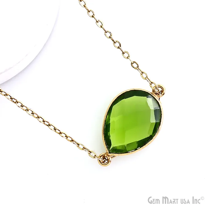 GemMartUSA PreStyled Sets Pears 12x16mm Gold Plated Double Bail Gemstone Bezel Connector