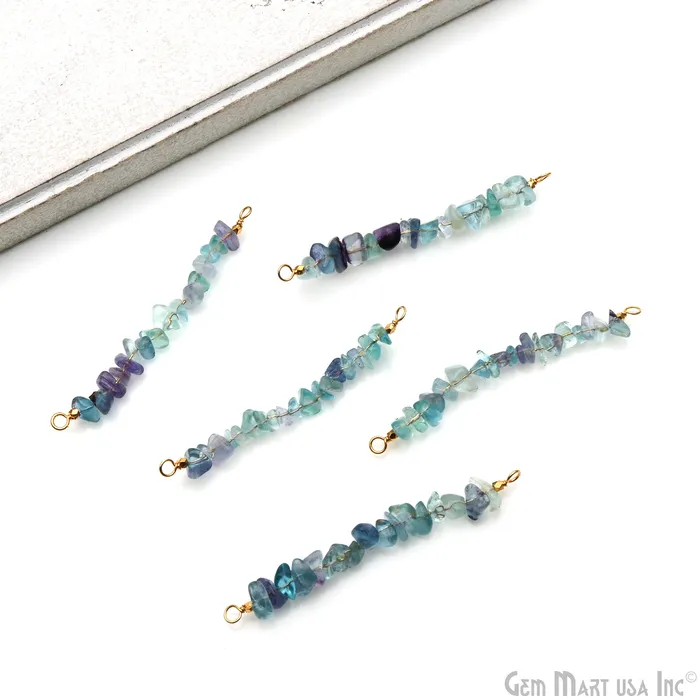 GemMartUSA PreStyled Sets Uncut Gemstone Beads Bar Gold Plated Wire Wrapped Pendant 50X9mm 2 Inch GemMartUSA PreStyled Sets Uncut Gemstone Beads Bar Gold Plated Wire Wrapped Pendant 50X9mm 2 Inch