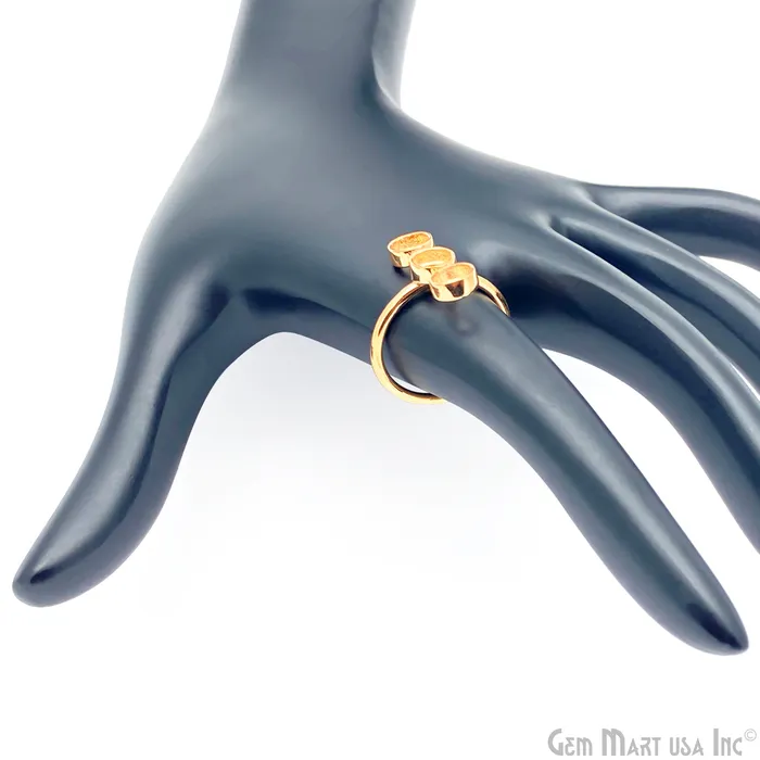 GemMartUSA Rings 3 Stone Bar Ring Gold Plated 5mm Round Stone Slot With Open Backing Ring Setting Round Bezel Cup Blank Ring GemMartUSA Rings 3 Stone Bar Ring Gold Plated 5mm Round Stone Slot With Open Backing Ring Setting Round Bezel Cup Blank Ring