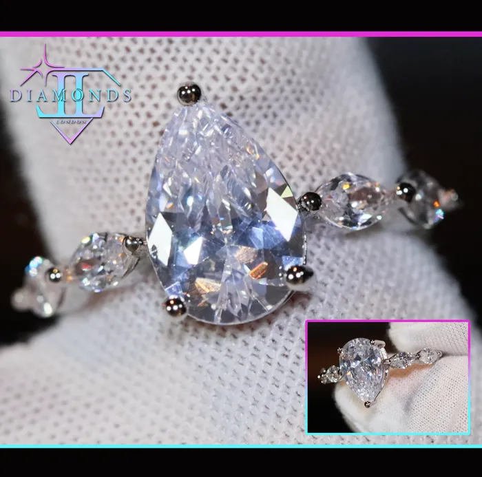 Lab Diamonds London Rings Engagement Ring Pear Cut Diamond Ring Teardrop Ring Womens Diamond Wedding Ring Womens Wedding Ring