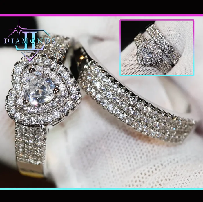 Lab Diamonds London Rings Heart Ring Diamond Heart Ring Heart Ring with Diamonds Engagement Ring Set