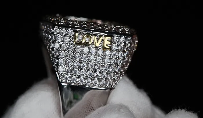 Lab Diamonds London Rings Mens Big Iced Out Ring Iced Out Super bowl Ring Mens Hip Hop Rings