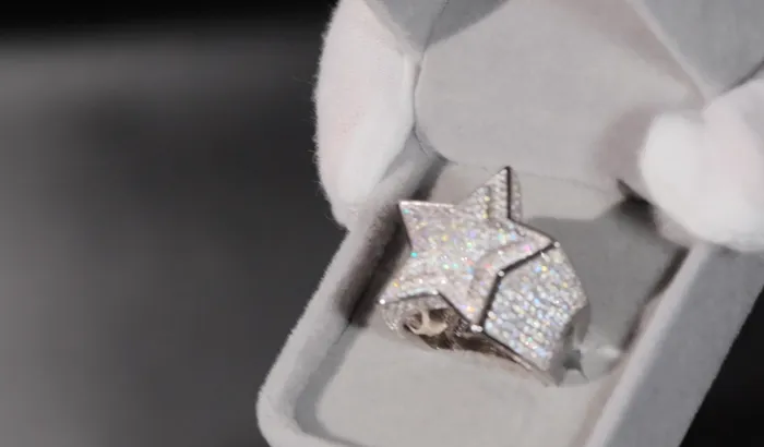 Lab Diamonds London Rings Moissanite Diamond Star Ring Iced Out Star Ring Hip Hop Star Ring