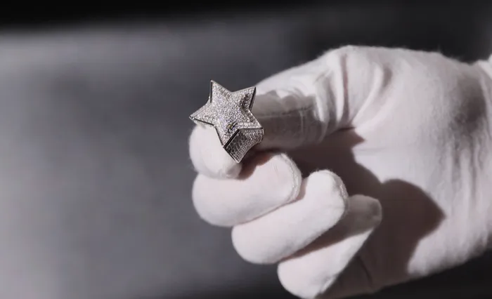 Lab Diamonds London Rings Moissanite Diamond Star Ring Iced Out Star Ring Hip Hop Star Ring