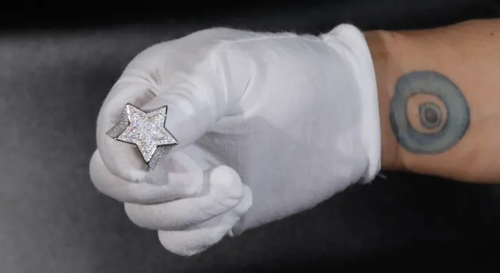 Lab Diamonds London Rings Moissanite Diamond Star Ring Iced Out Star Ring Hip Hop Star Ring