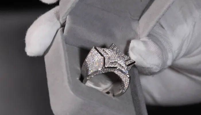 Lab Diamonds London Rings Moissanite Diamond Star Ring Iced Out Star Ring Hip Hop Star Ring