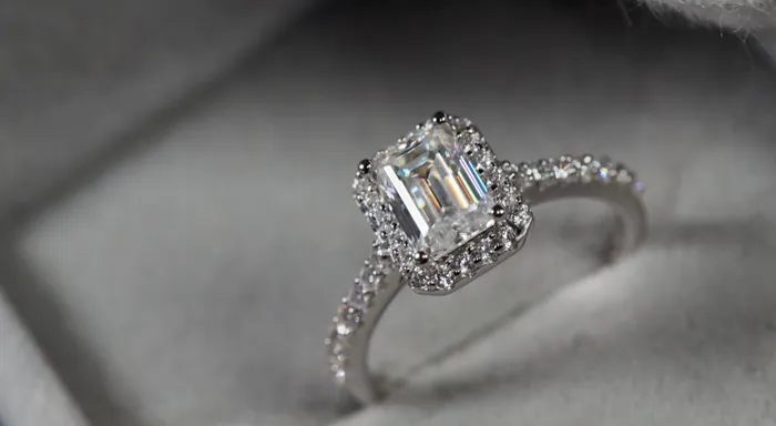 Lab Diamonds London Womens Moissanite Diamond Engagement Ring Emerald Cut Moissanite Diamond Ring Rings