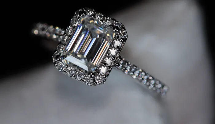 Lab Diamonds London Womens Moissanite Diamond Engagement Ring Emerald Cut Moissanite Diamond Ring Rings