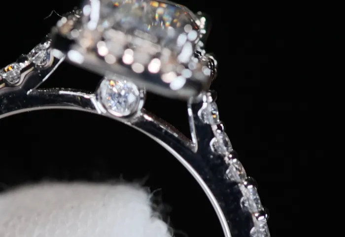 Lab Diamonds London Womens Moissanite Diamond Engagement Ring Emerald Cut Moissanite Diamond Ring Rings