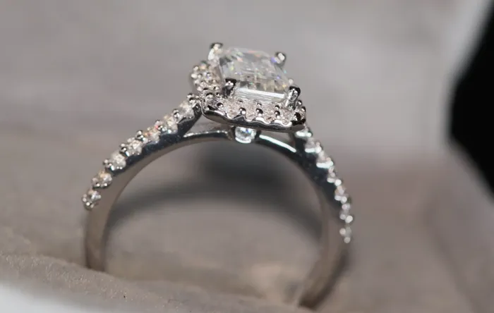Lab Diamonds London Womens Moissanite Diamond Engagement Ring Emerald Cut Moissanite Diamond Ring Rings