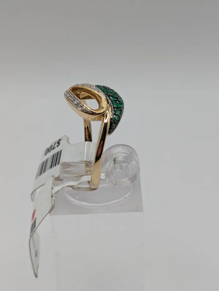 Ladies Solid 14K Yellow Gold 13 CT Emerald and Diamond Engagement Ring New item 22354310 STA Rings