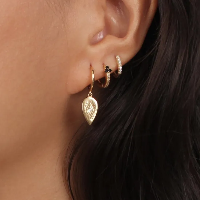 Lotus Sapphire Hoop Earrings Camile Stone Earrings