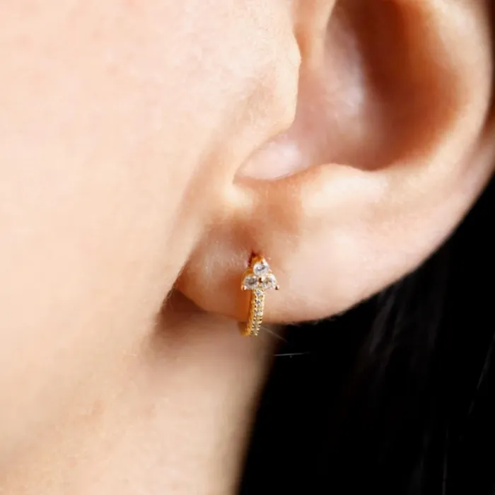 Lotus Sapphire Hoop Earrings Camile Stone Earrings