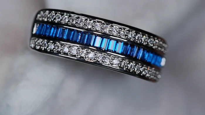Mens Blue Diamond Ring Blue Diamond Rings Womens Blue Diamond Ring Lab Diamonds London Rings