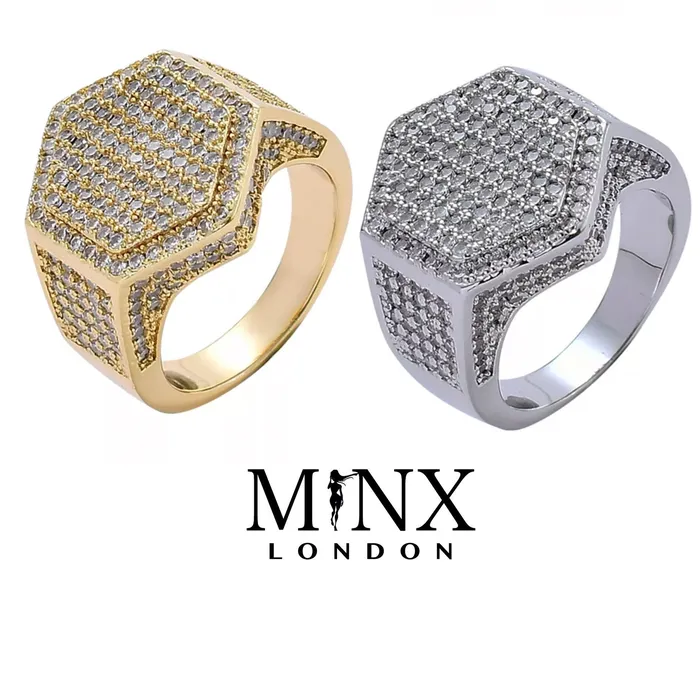 Minx London Rings Big Iced Out Rings Diamond Ring for Men Mens Ring Mens Iced Ring